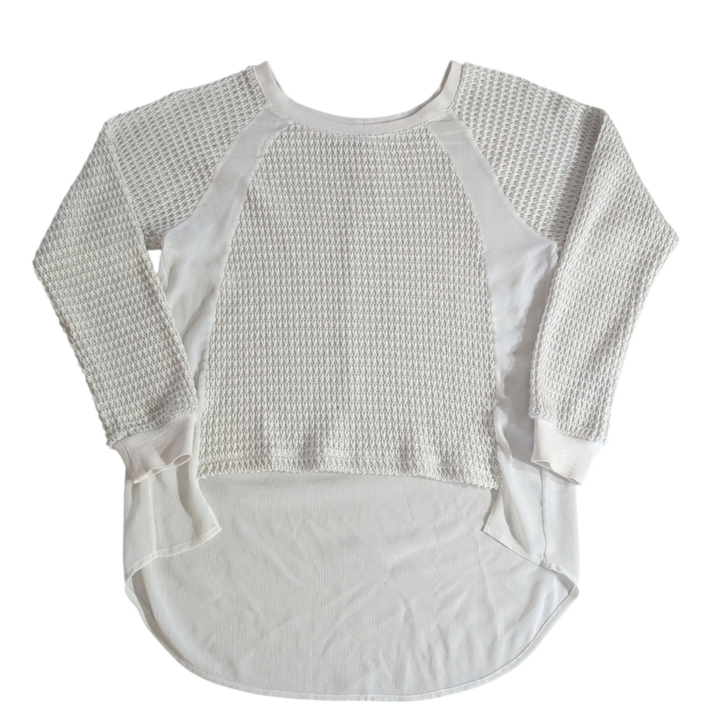 🤍 Sanctuary Clothing Layered Look Waffle Knit Top - Size Small - Picture 3 of 8
